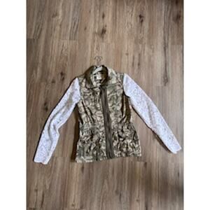 Upcycled Camo and Lace Jacket Size Small